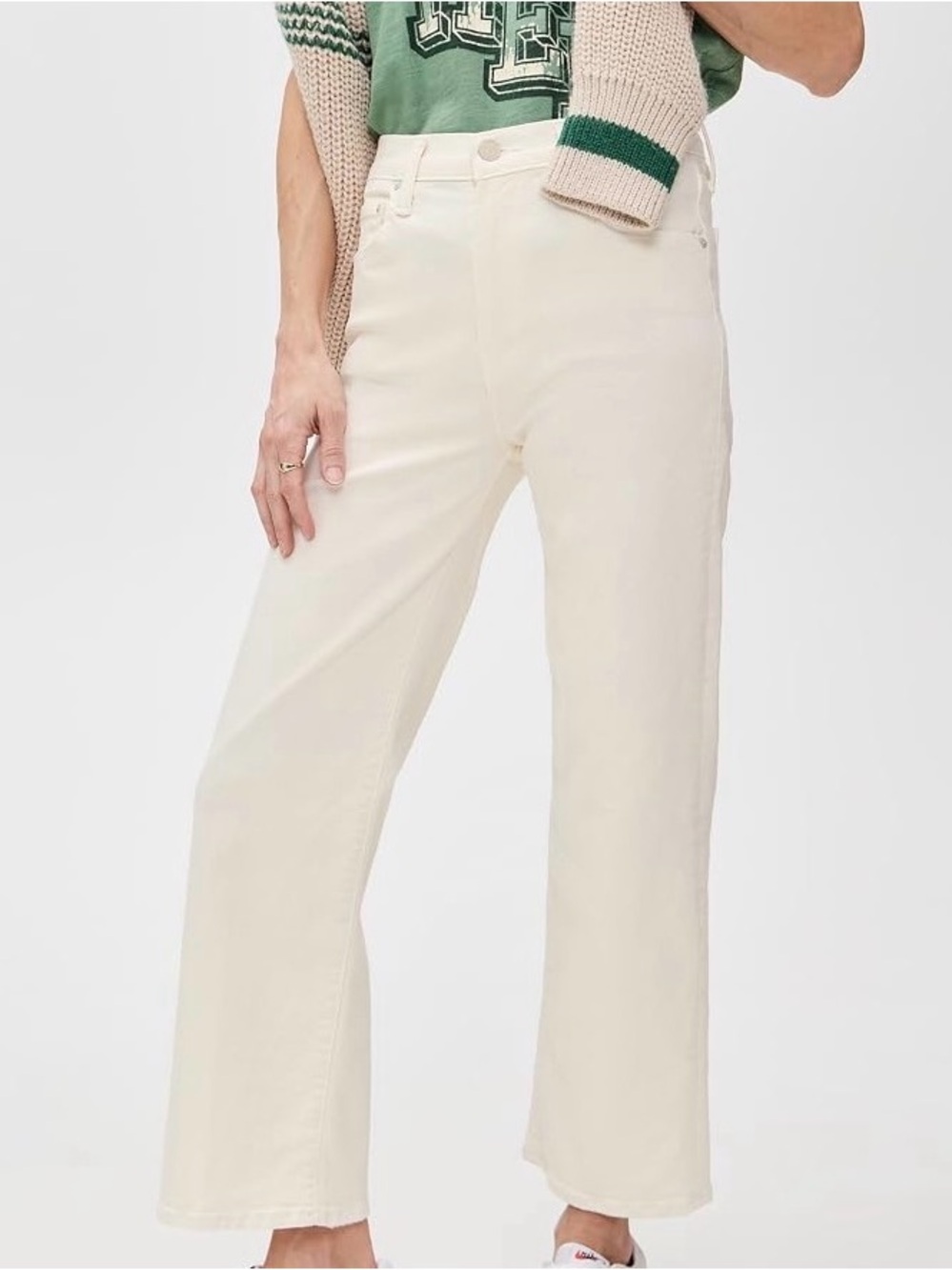Lil Mother Lil Rambler Zip Ankle Jeans in Cream Puffs